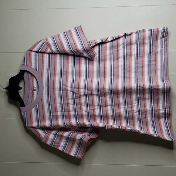 Urban Outfitters BDG Stripe Tee Unisex Print T Shirt Large Slim Fit - Picture 2 of 6